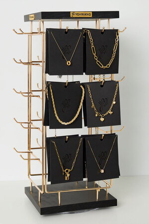 Paquete complementario de collares que muestran amor en oro - acero inoxidable h5 